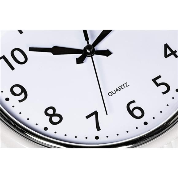 Retro Wall Clock 9.5 Inch White Kitchen 50's Vintage Design Round Silent - Picture 3 of 6
